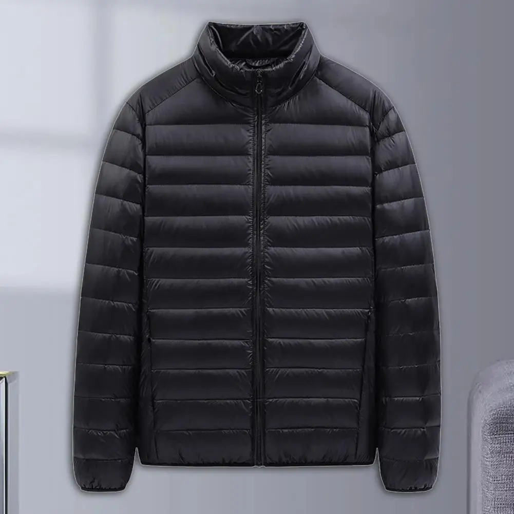 Top Trends: Men's Winter Solid Color Packable Cotton Padded Jacket Water And Wind-Resistant Breathable Coat Big Size Men Hoodies Jackets Shoppable Styles