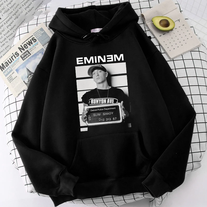 Top Trends: Long Sleeved Eminem Graphic Hoodie Men&#039;s Hip Hop Style Sweatshirt Women Unisex Idol Fan Gift Streetwear Hoodies Vintage 90s Tops Shoppable Styles