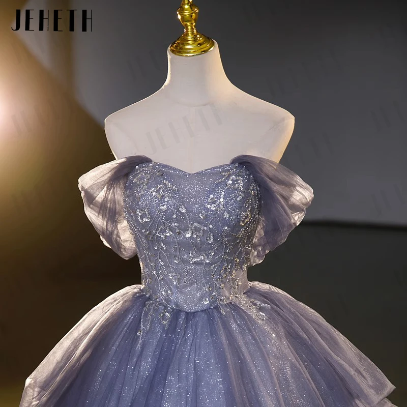 Top Trends: JEHETH Sparkling Off Shoulder Prom Dresses Birthday Formal Evening Party Gown Lace Up Vestidos De Gala Lux Robe Femme Soirée Shoppable Styles - Image 6