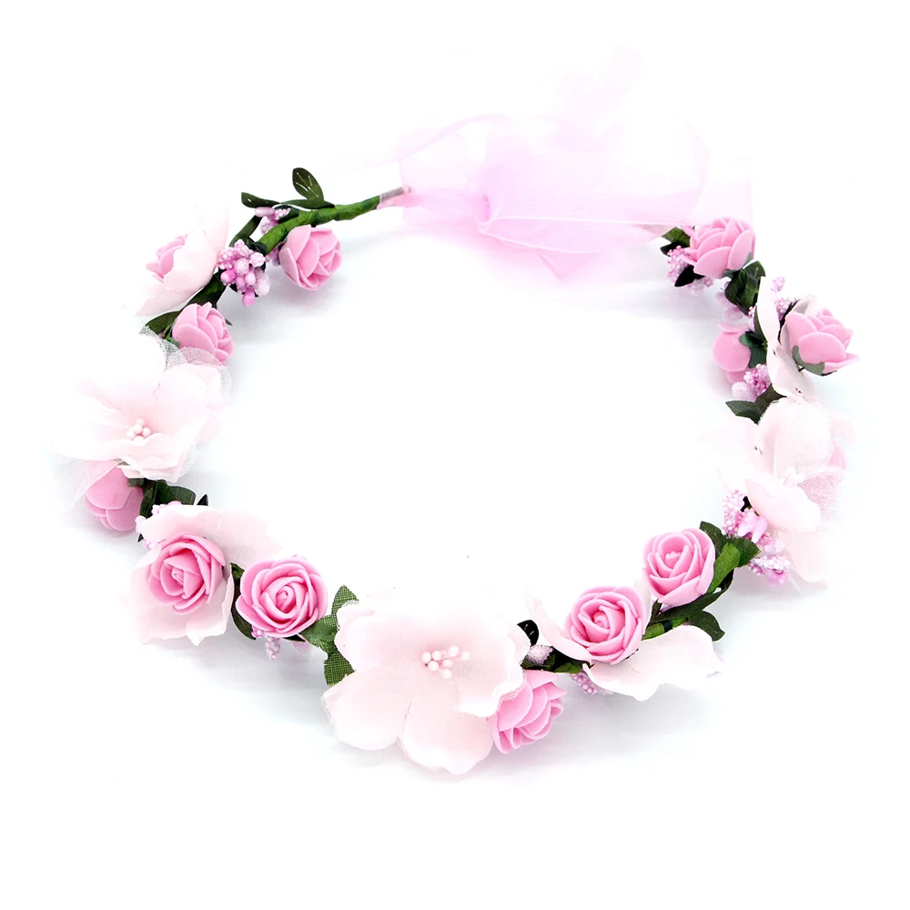 Top Trends: Wreath Women Flowers Tiara Flower Princess Crown Girl Bohemian Hair Accessories Woman Garland Guest Wedding Headdress Headband Shoppable Styles - Image 4