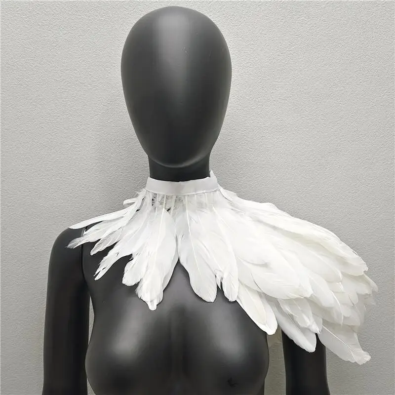 Top Trends: Halloween Shawls Snood Children Gothic Style Dress Cape Cosplay Neck Scarves Woman White Scarf Y2k Feather Wedding Party Shawl Shoppable Styles