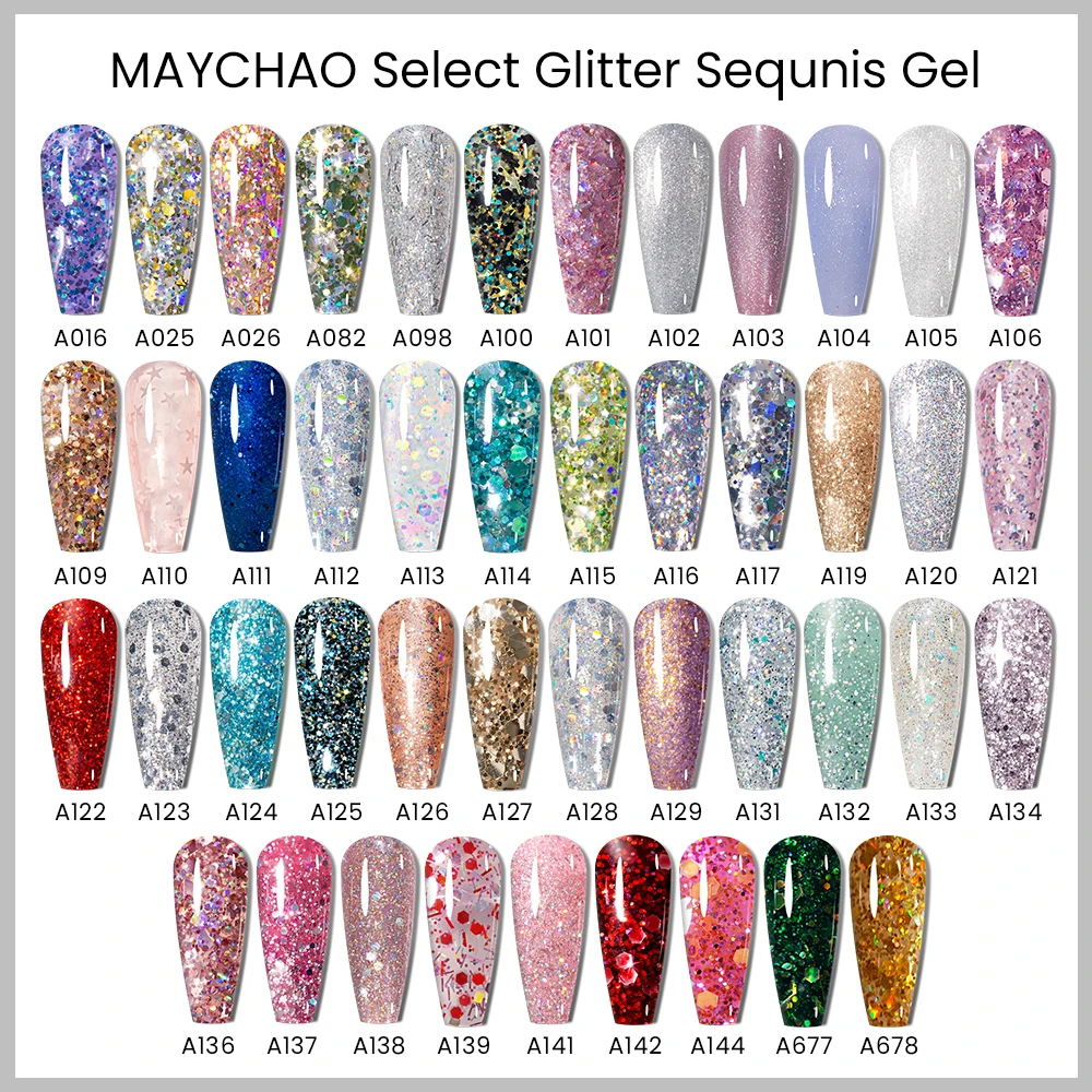 Top Trends: MAYCHAO 48 Colors Glitter Gel Nail Polish Born Pretty Soak Off UV LED Semi-Permanent Enamels For Nails Manicure Nails Products Shoppable Styles - Image 4