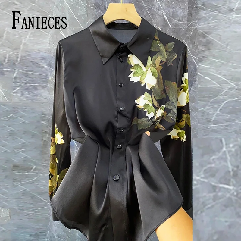 Top Trends: FANIECES Black Satin Women Shirt Long Sleeve Spring Autumn Slim Blouse Office Ladies Tops Blusas Para Mujer Shirts And Blouses Shoppable Styles