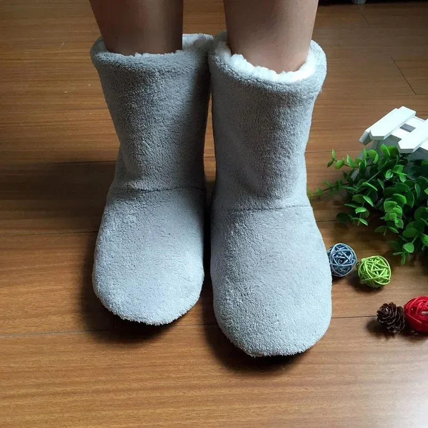 Top Trends: Winter Home Slipper Boot Women Non Slip Thickened Warm Children Fleece Soft Indoor Plush Cotton Female Floor Shoes House Men Shoppable Styles - Image 4