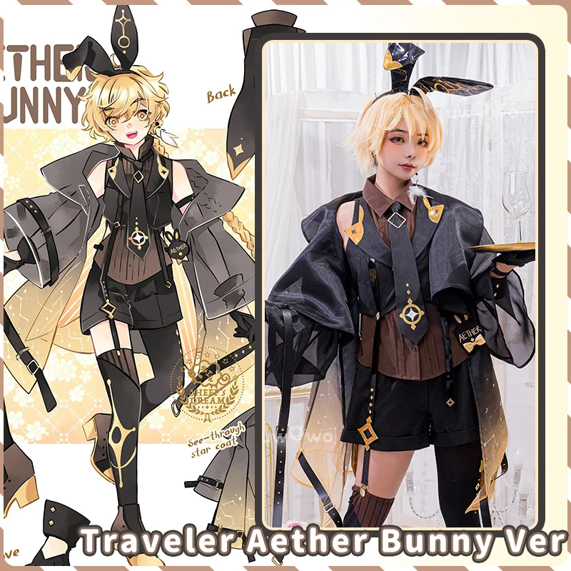 Top Trends: In Stock UWOWO Genshin Impact Fanart: Aether Cosplay Costume Bunny Suit Cosplay Canon Outfit Cosplay Traveler Kong Costume Shoppable Styles