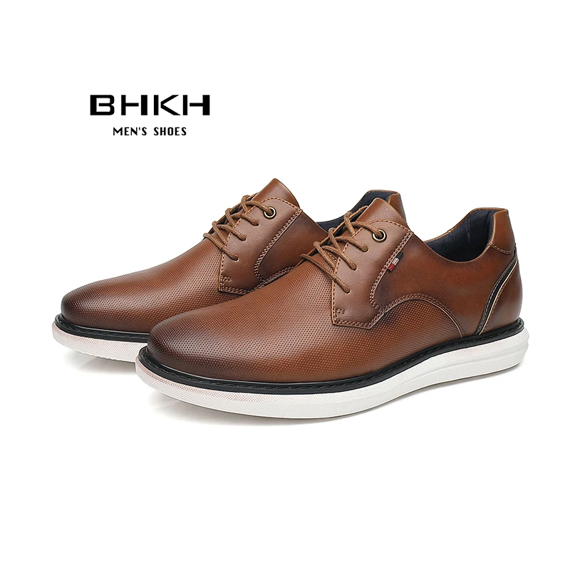 Top Trends: 2022 Spring / Summer New Men Shoes Comfy Luxury Brand Men Casual Shoes Lace Up Business Style Dress Shoes BHKH Men Shoes Shoppable Styles