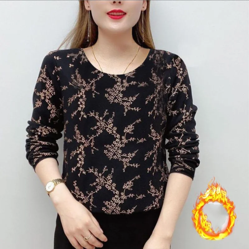 Top Trends: 2023 Autumn And Winter New Temperament Versatile Commuting Women&#039;s Clothing Fashion Printing Round Neck Long Sleeve Pullover Shoppable Styles