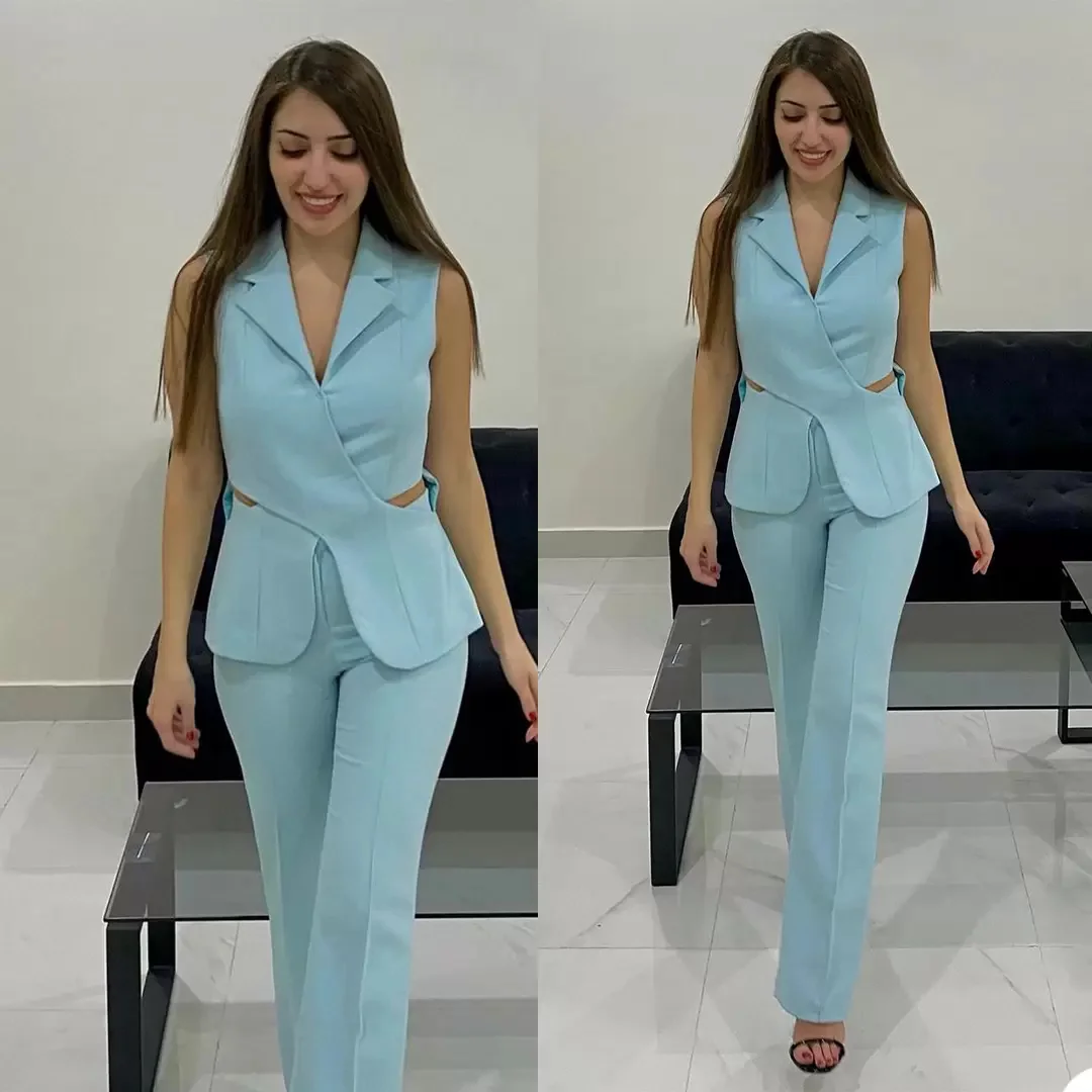 Top Trends: Women's Pants Set 2 Piece Vest Trousers Fashion Design Summer Business Waistcoat Pants For Lady костюм женский Shoppable Styles