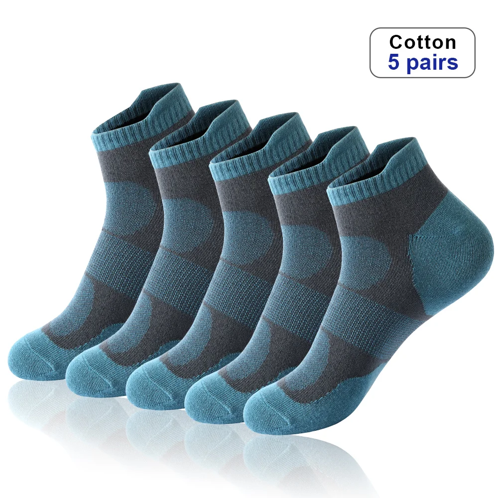 Top Trends: 5 Pairs High Quality Men Ankle Socks Breathable Cotton Sports Socks Mesh Casual Athletic Summer Thin Cut Short Sokken Plus Size Shoppable Styles