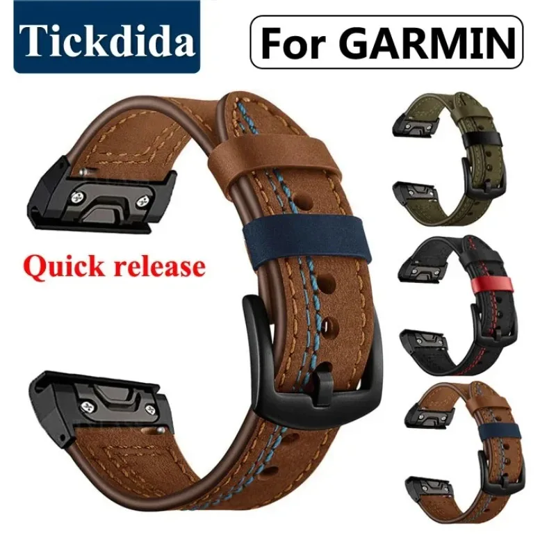 Top Trends: Leather Strap For Garmin Fenix 5X Plus 5 Fenix 6X 6 Fenix 7X Pro 8 Tactix 7 AMOLED Forerunner 965 Quick Release Strap 26mm 22mm Shoppable Styles