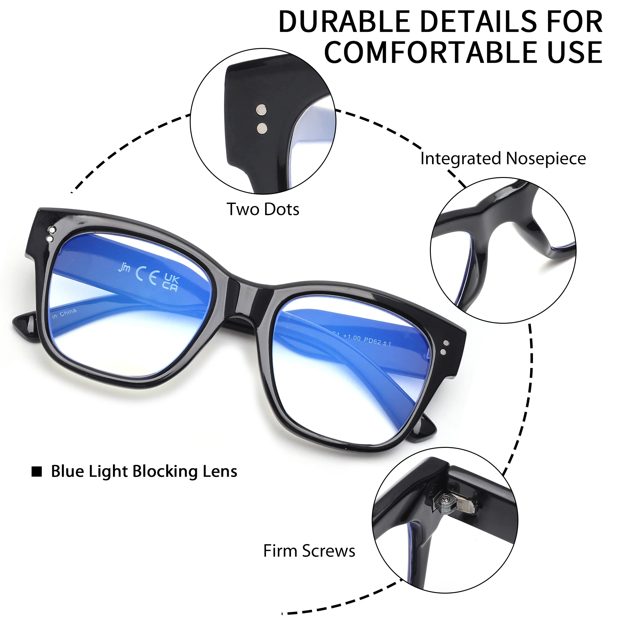 Top Trends: JM Showbiz Square Blue Light Blocking Reading Glasses, Oversized Oprah Computer Readers For Women Men Shoppable Styles - Image 4