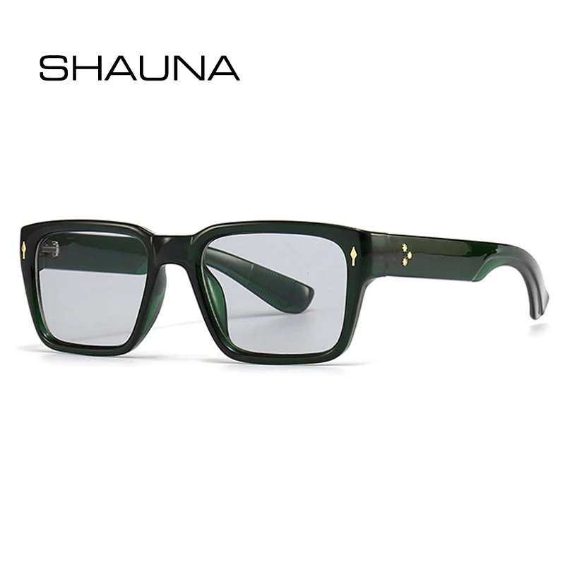 Top Trends: SHAUNA Retro Square Rivets Sunglasses Women Fashion Gradient Shades UV400 Trending Men Sun Glasses Shoppable Styles