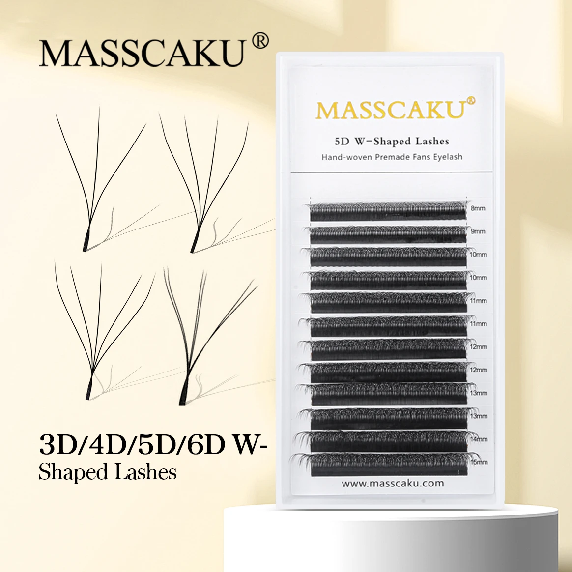 Top Trends: MASSCAKU W Lashes 3D 4D 5D 6D Premade Volume Fans Eyelash Extension Soft Natural Professional Eyelashes Eyelashes Shoppable Styles