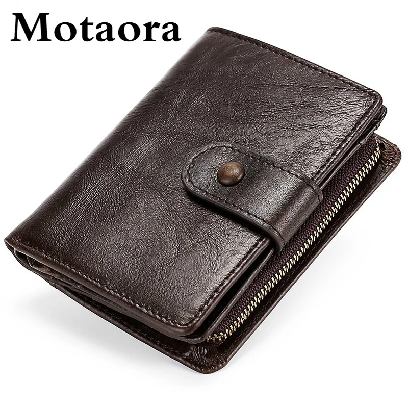 Top Trends: MOTAORA Men's Wallet Men Small RFID Blocking Pocket Crazy Horse Genuine Leather Wallet With Flip ID Vintage Coin Purse For Male Shoppable Styles