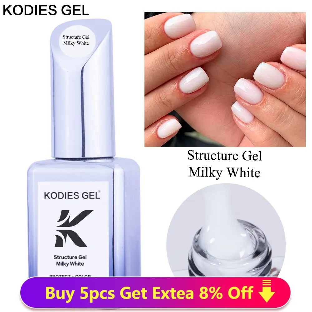 Top Trends: KODIES GEL Milky White Gel Polish Structure Rubber Base Gel Nail Polish 2 IN 1 Milk Enamel Opal Semi Transparent Primer Lak 15ml Shoppable Styles