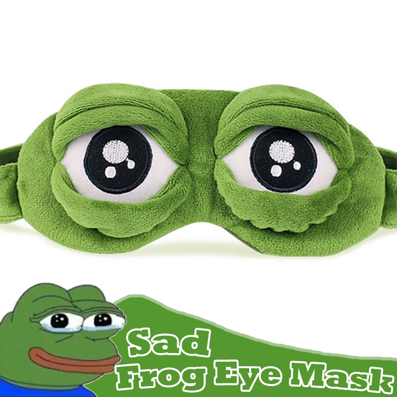 Top Trends: Sad Frog Sleep Mask Eyeshade Plush Eye Cover Travel Relax Gift Blindfold Cute Patches Soft Cartoon Sleeping Mask For Kid Adult Shoppable Styles