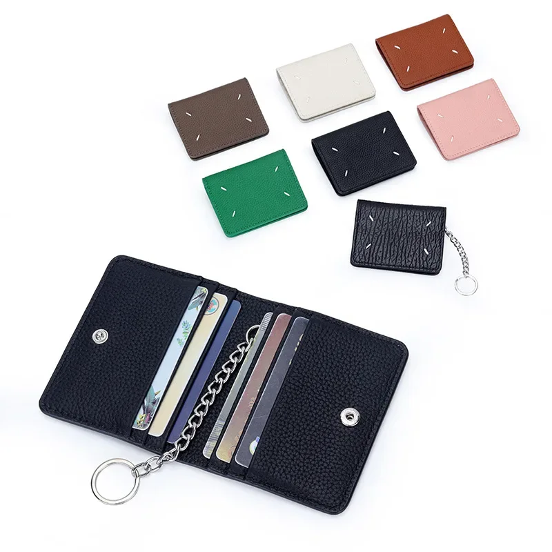 Top Trends: Luxury Genuine Leather Credit Card Holder Wallet For Men And Women Thin Bifold Cardholder Wallet Small Card Case With Keychain Shoppable Styles