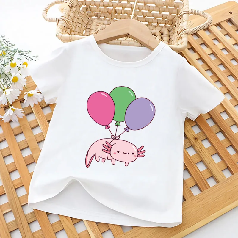 Top Trends: Cute Relax Axolotl Print Funny Kids T Shirt Girls Summer Tops Baby Boys Clothes Cartoon Kawaii Children Short Sleeve T-shirt Shoppable Styles - Image 3