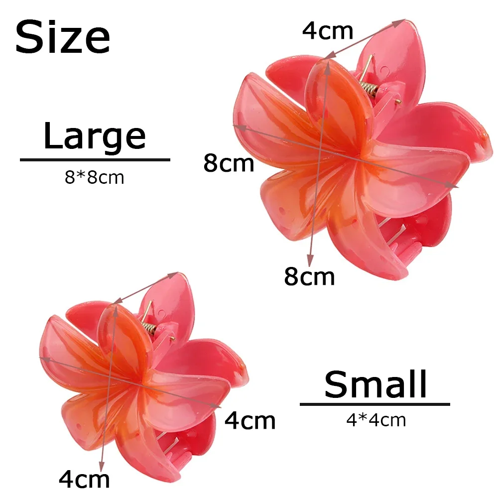 Top Trends: New Gradient Flower Acrylic Hair Claws Clip For Women Girls Sweet Hairpins Summer Beach Hawaiian Headwear Hair Accessories Shoppable Styles - Image 6