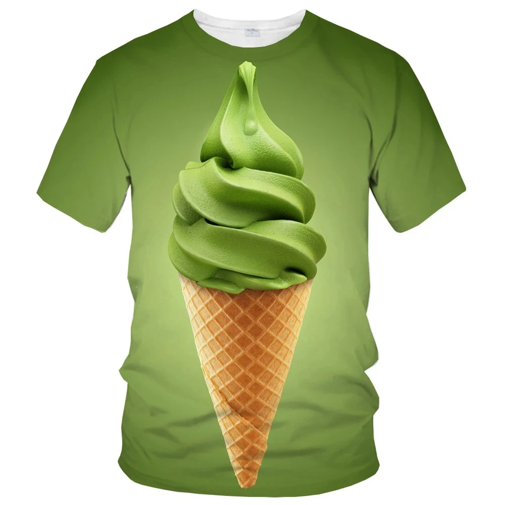 Top Trends: Ice Cream 3D Printing T Shirt Man Summer O-Neck Short Sleeve Oversized Top Casual Tee Loose Streetwear Unisex Vintage Cloth Shoppable Styles