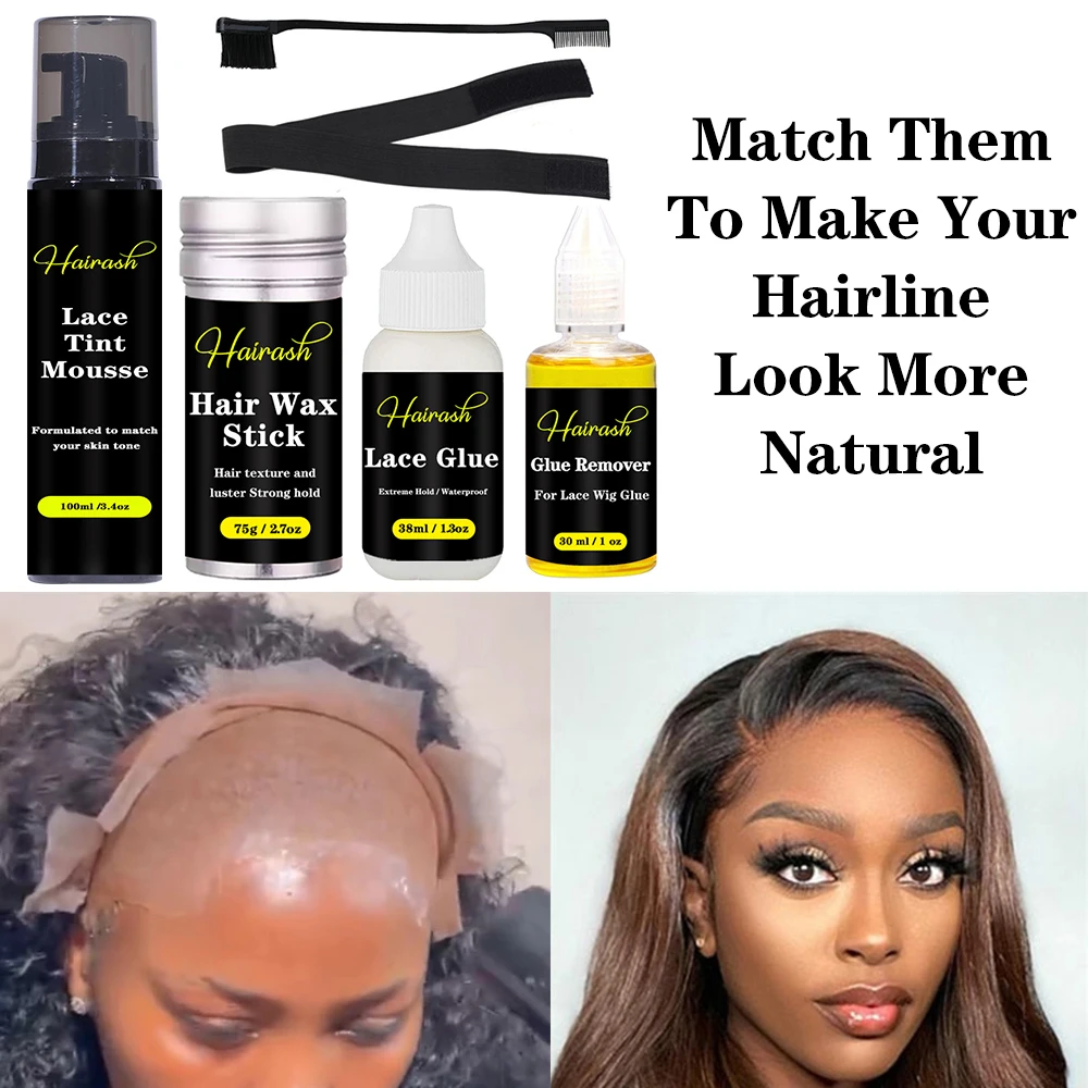 Top Trends: Lace Tint Mousse Waterproof Lace Wig Glue For Lace Front Wig Invisible Hair Glue+ Wax Stick Edge Control + Glue Remover Shoppable Styles