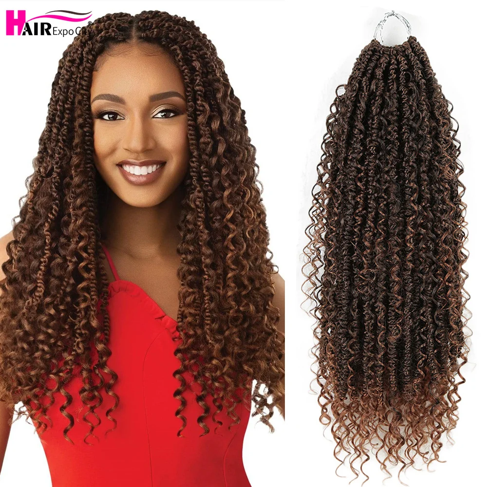 Top Trends: Afro Passion Water Wave Crochet Braids 20 Inch Synthetic Boho Wavy Bomb Pre-Twisted Up Crochet Hair Extensions Hair Expo City Shoppable Styles