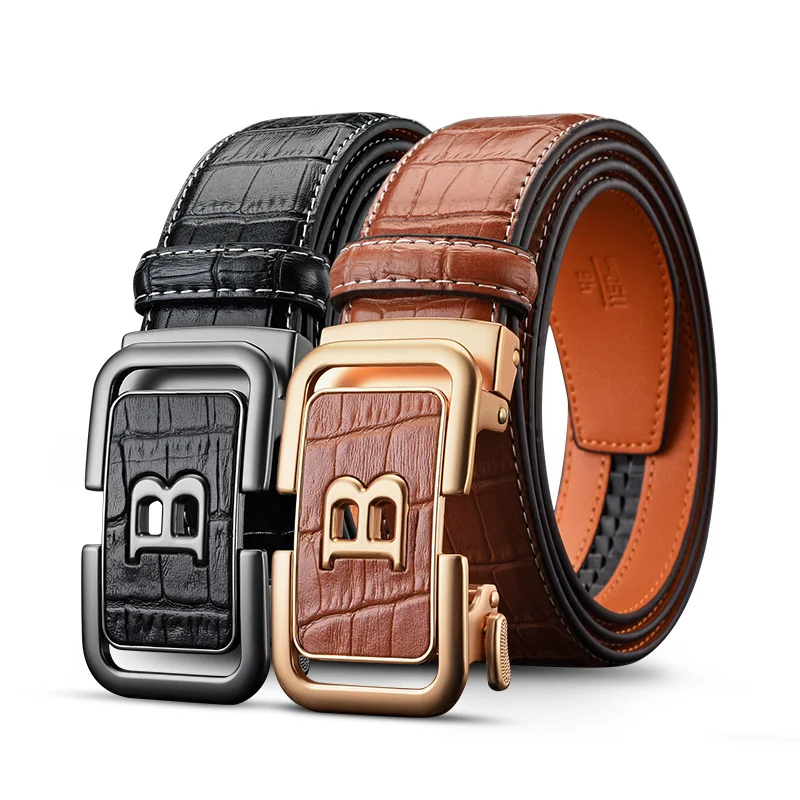 Top Trends: HCDW Brand Designer Belts Man Automatic Genuine Leather Belt For Men Luxury Black Brown High Quality Work Male Golf Trouser Belt Shoppable Styles