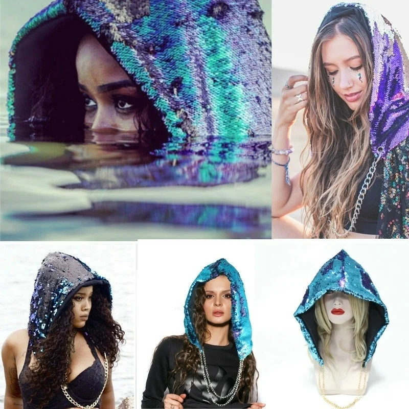 Top Trends: Fashion Hat Sequin Caps Halloween Party Rave Hood Hats For Adults Sequin Halloween Party Hat Shoppable Styles - Image 4