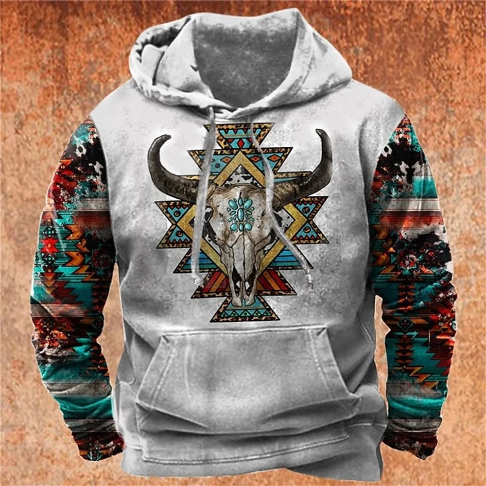 Top Trends: Indian Cowboy Autumn Winter Retro Men Hoodies Vintage Pullover Fashion Oversized Sweatshirt Long Sleeve Casual Tops Clothing Shoppable Styles