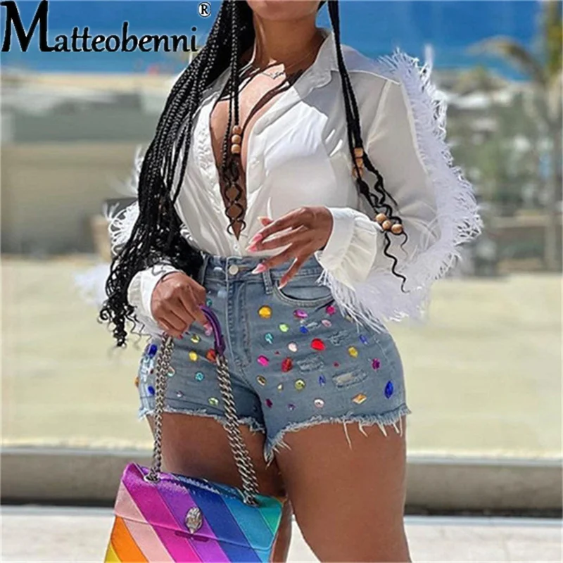 Top Trends: 2024 Fashion Gem Denim Shorts Urban Sexy Slim Pockets Short Jeans New Summer Versatile Casual Women&#039;s Short Pants Clothing Shoppable Styles