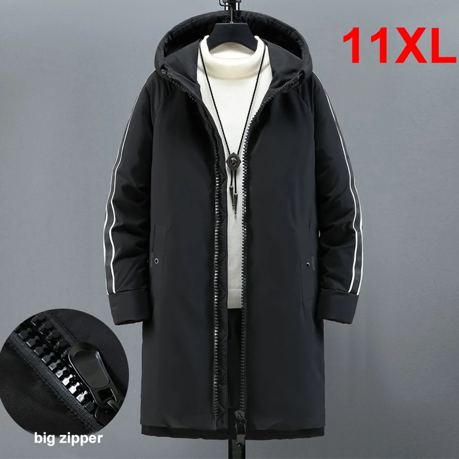 Top Trends: Black Long Parkas Men Winter Thick Warm Jacket 10XL 11XL Plus Size Coat Fashion Winter Parkas Male Cargo Jackets Big Size 11XL Shoppable Styles