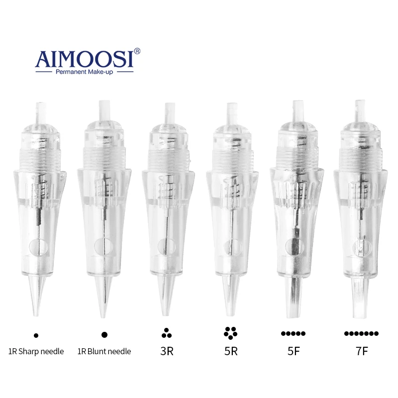 Top Trends: AIMOOSI 50 / 100Pcs A5 Tattoo Needles Permanent Makeup Needles Semi Permanent Eyebrows Lips Makeup PMU Tattoo Machine Gun Supplies Shoppable Styles