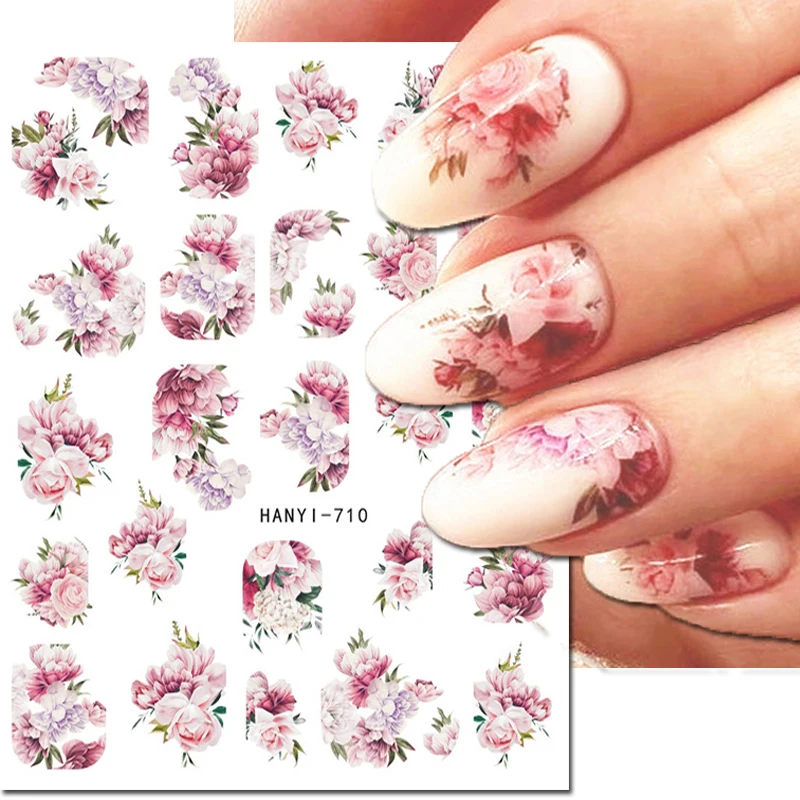 Top Trends: 3d Nail Art Decals Spring Fruits Pink Full Tips Peony Magnolia Flowers Adhesive Sliders Nail Stickers Decoration For Manicure Shoppable Styles