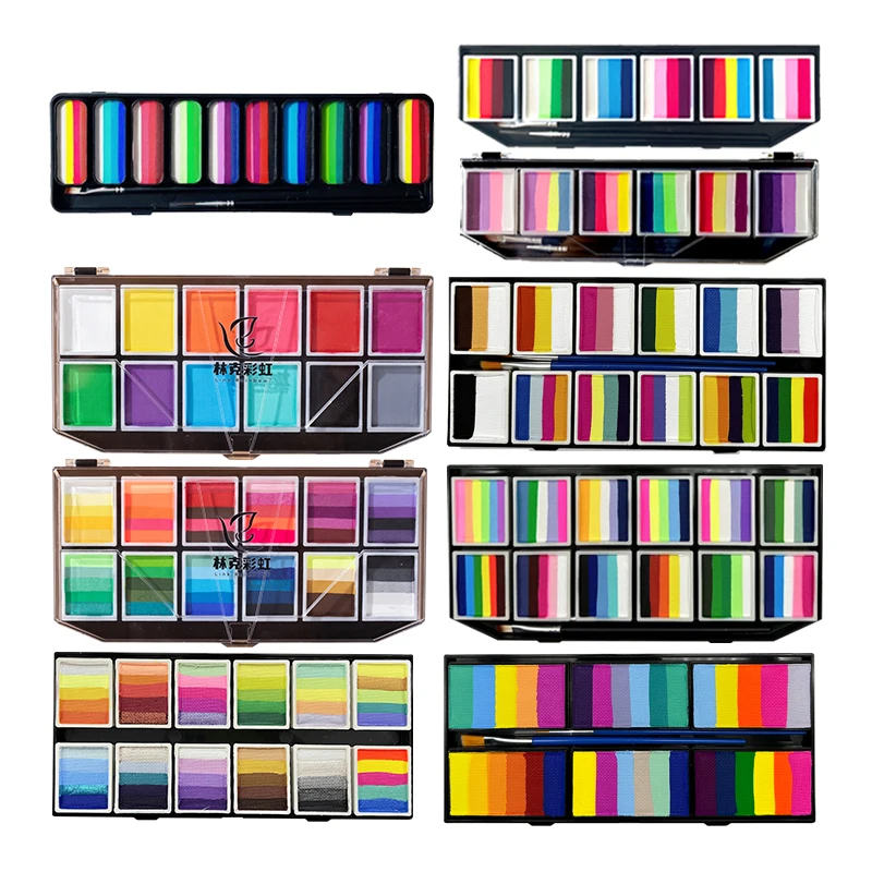 Top Trends: 6&10&12 Colors Rainbow Body Paint Art Children Makeup Painting Pigment Kit Bright Color Face Body Paint Set Shoppable Styles