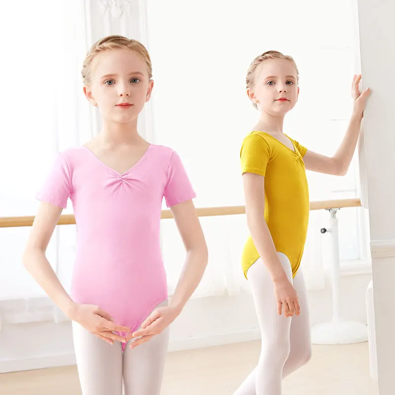 Top Trends: Ballet Leotards Kids Gymnastics Leotard Girls Dance Bodysuit Dancewear Dance Costumes Toddler Cotton Dance Leotard Short Sleeves Shoppable Styles - Image 5