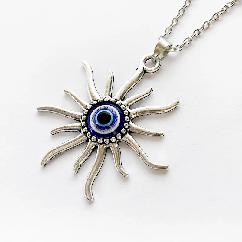 Top Trends: Vintage Punk Evil Eye Necklaces 5pcs Blue Eyeball Connect Exaggeration Multiple Dense Evil Eyes Necklace Shoppable Styles - Image 4