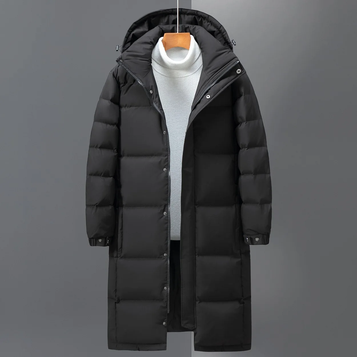 Top Trends: 2023 Men's Winter Jacket Hood Feathers Puffer White Duck Long Down Jacket Male Black Parka Coat Warm Autumn Casual Top Size 3XL Shoppable Styles