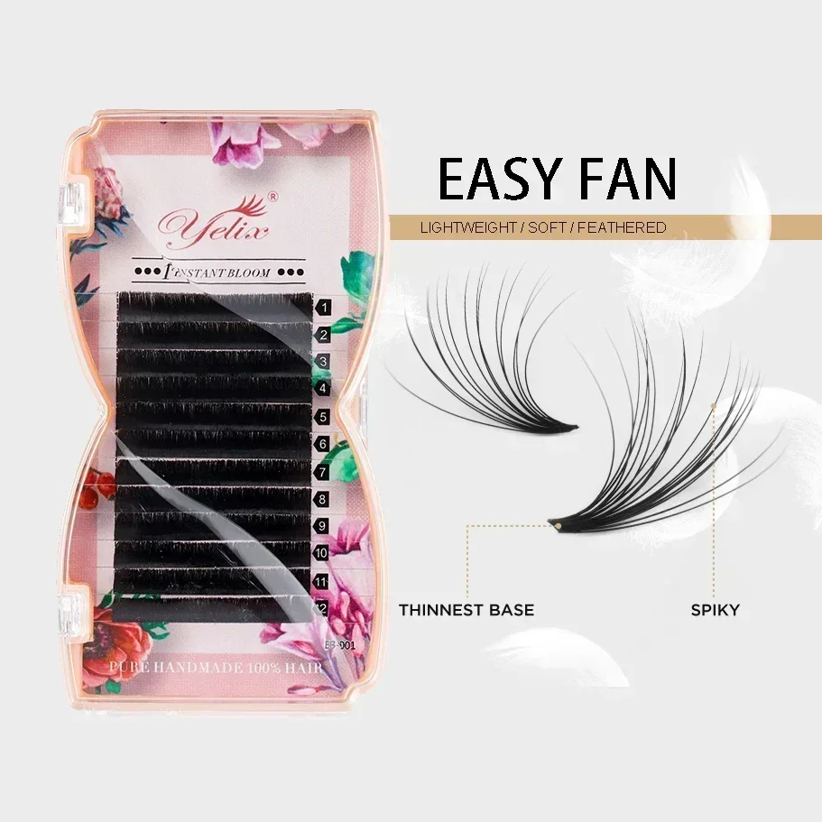 Top Trends: Yelix Easy Fan Lashes Bloom Individual Eyelash Extension Faux Mink Eyelashes Soft Natural Lash Extension Volume Russo Auto Fans Shoppable Styles