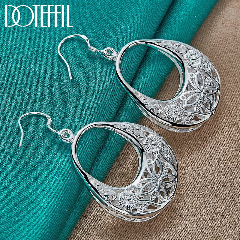 Top Trends: DOTEFFIL 925 Sterling Silver Charm Butterfly Hollow Drop Earrings For Women Lady Wedding Engagement Party Fashion Jewelry Shoppable Styles - Image 6