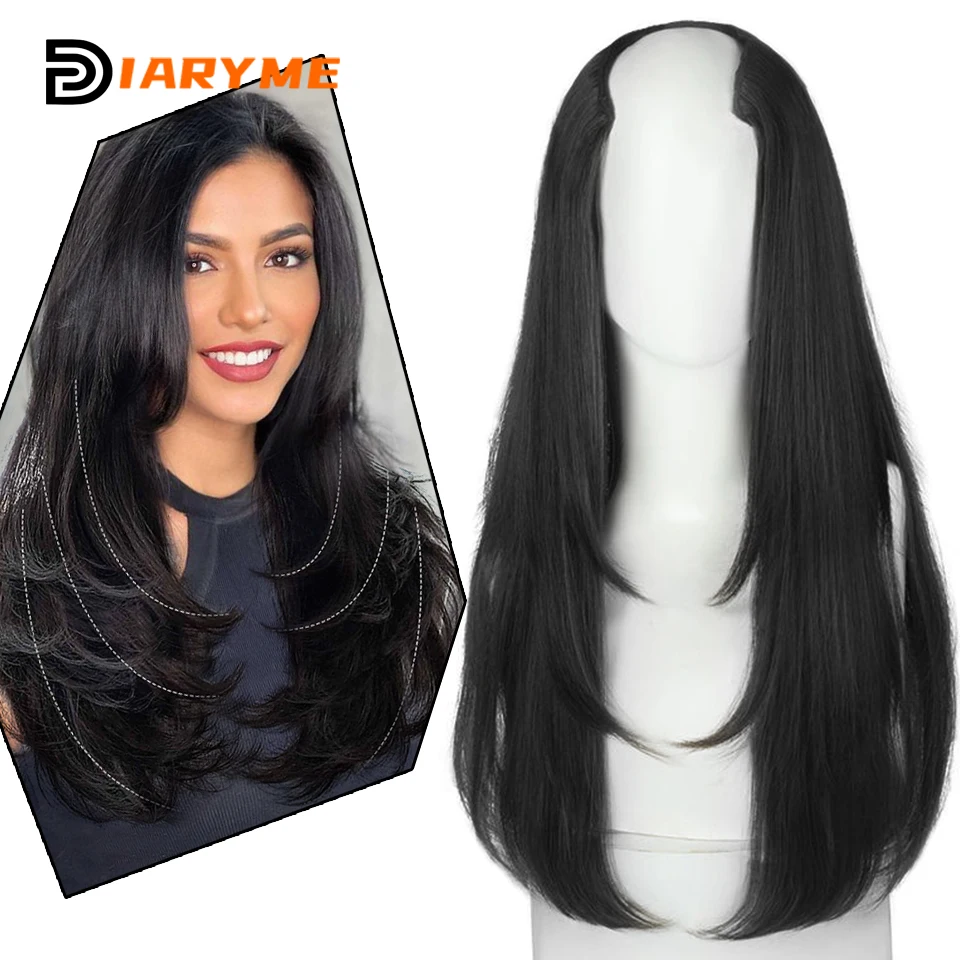 Top Trends: DM Synthetic Wigs Long Hair Pieces Invisible Clip In Hair Pad High Hair Pieces In Hair Extension Fluffy Natural Wig For Women Shoppable Styles