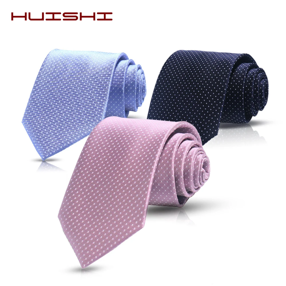 Top Trends: HUISHI 8cm Dot Neckties Skinny Fashion Business Men Polyester Microfiber Neck Tie Polka Check Men Neckie For Gentlemen Wedding Shoppable Styles - Image 4