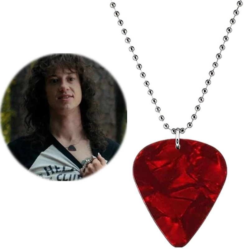 Top Trends: Stranger Things Hellfire Club Eddie Munson Cosplay Guitar Pick Pendant Jewelry Necklace Choker Prop Accessorie Halloween Gift Shoppable Styles