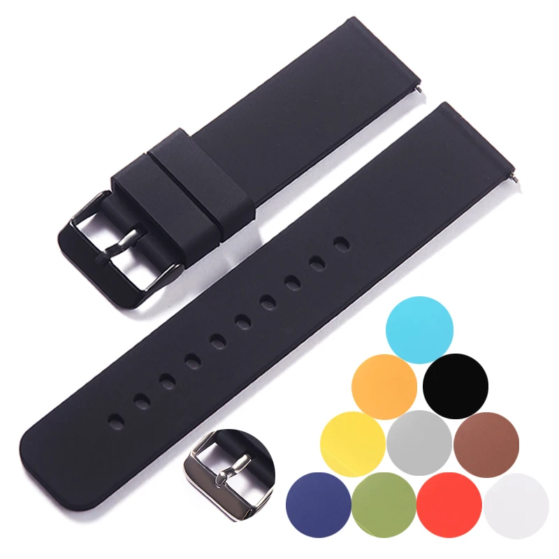 Top Trends: 12mm 14mm 16mm 18mm 20mm 22mm 24mm Silicone Strap Quick Release Bracelets Belts Band Silicone Rubber Straps Watch Accessories Shoppable Styles