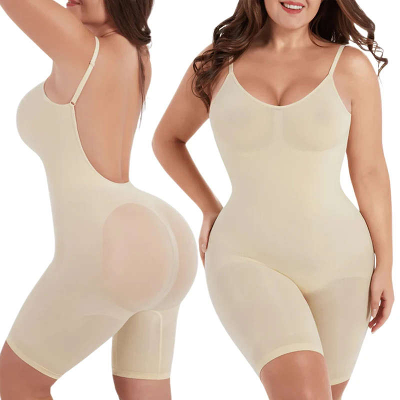 Top Trends: Slimming Shapewear Low Back Bodysuit For Women Tummy Control Seamless Backless Body Shaper For Dresses Butt Lifter Thigh Trimmer Shoppable Styles