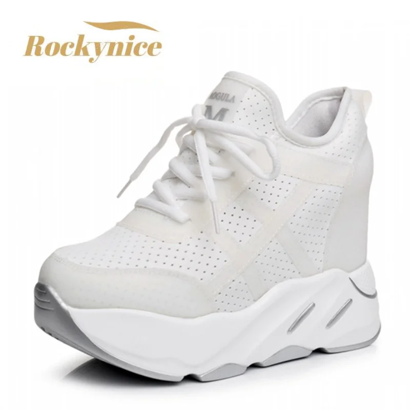 Top Trends: New 2023 Autumn Women Breathable Platform Casual Shoes Women Height Increased Vulcanized Shoes 10 CM Thick Sole Zapatos Mujer Shoppable Styles