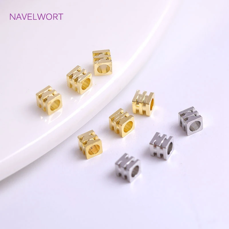 Top Trends: 3mm*3mm Brass Cube Beads High Quality 18K Gold Plating Square Spacer Beads For Jewelry Making Findings Wholesale Shoppable Styles