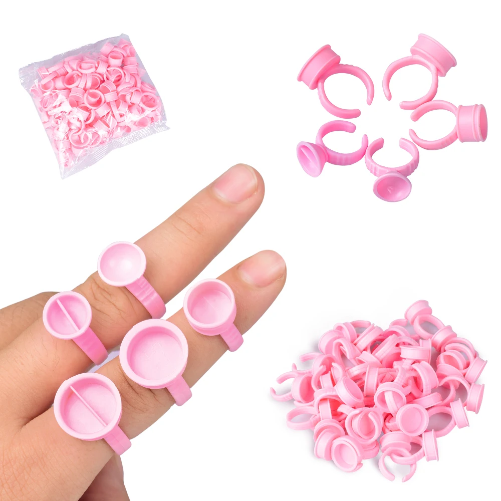 Top Trends: 100Pcs Disposable Caps Microblading Pink Ring Tattoo Ink Cup For Tattoo Needle Supplies Accessorie Makeup Tattoo Tools Shoppable Styles