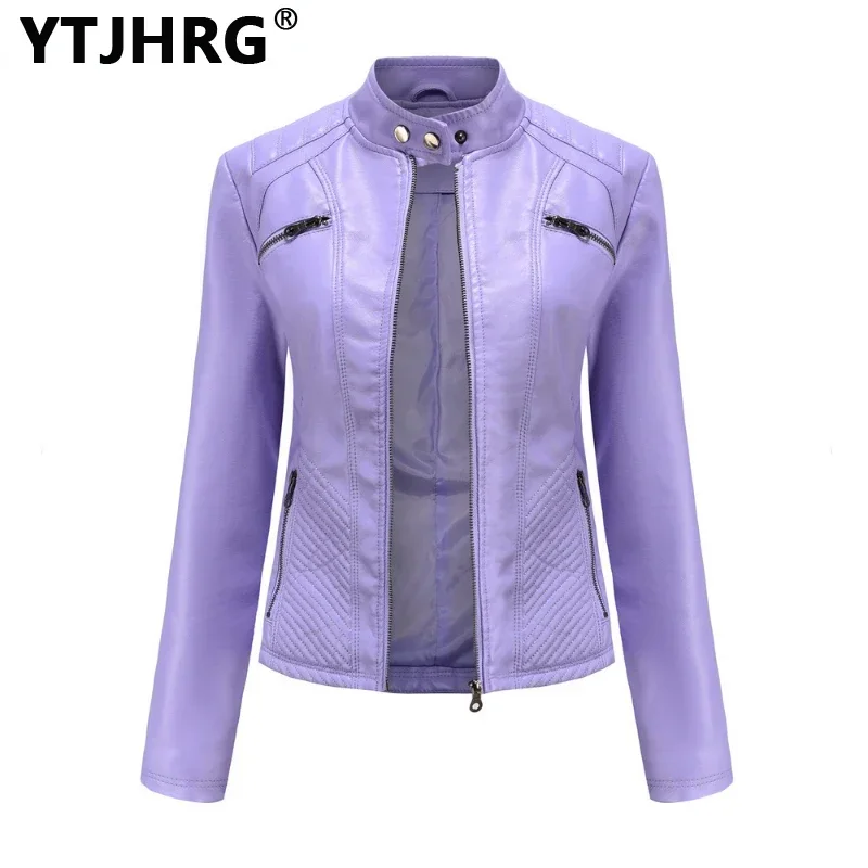 Top Trends: YTJHRG Women's Leather Jackets Female Clothing Coats 2023 New Autumn Winter Ladies Outwear Long Sleeve Motor Biker Tops Zipper Shoppable Styles