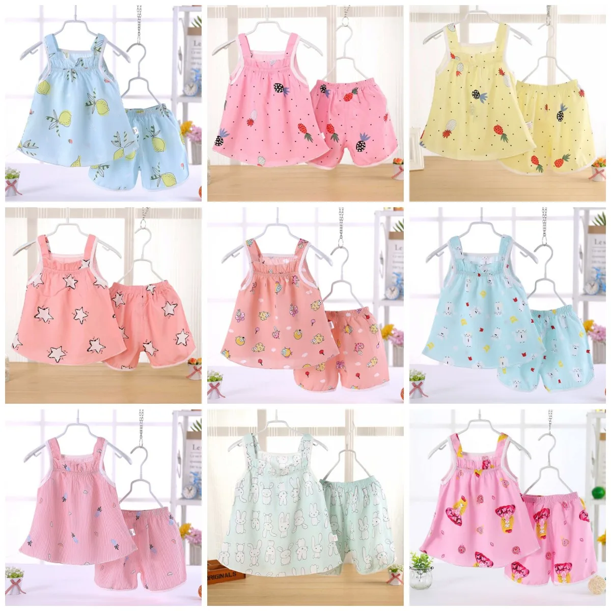 Top Trends: Summer Baby Dress 2Pcs Girls Fashion Infantile Sleeveless Dresses Set Cotton Children&#039;s Clothes Kids Clothing Princess Dress Shoppable Styles