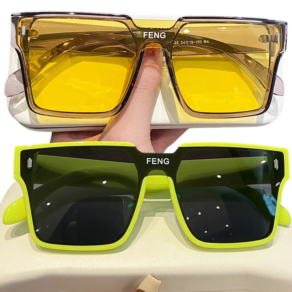 Top Trends: Fashion Y2K Oversized Square Sunglasses Women Retro Mirror Lens One Piece Eyewear Shades UV400 Men Punk Sun Glasses Goggles Shoppable Styles